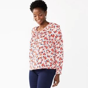 Croft & Barrow ruffle neck blouse